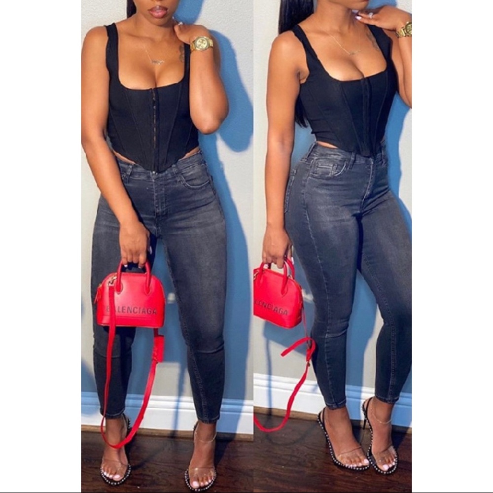 ALAKA Red Corset Top